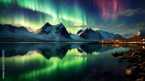 fantastic Aurora Borealis or northern lights phenomenon