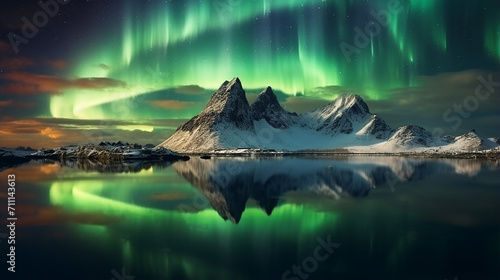 Aurora Borealis or northern lights phenomenon