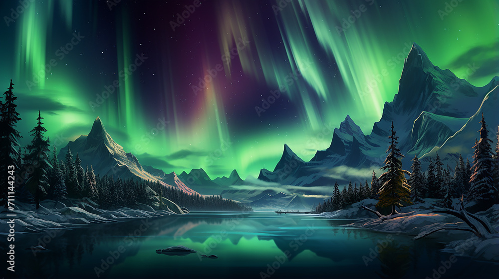 beautiful Aurora northern lights