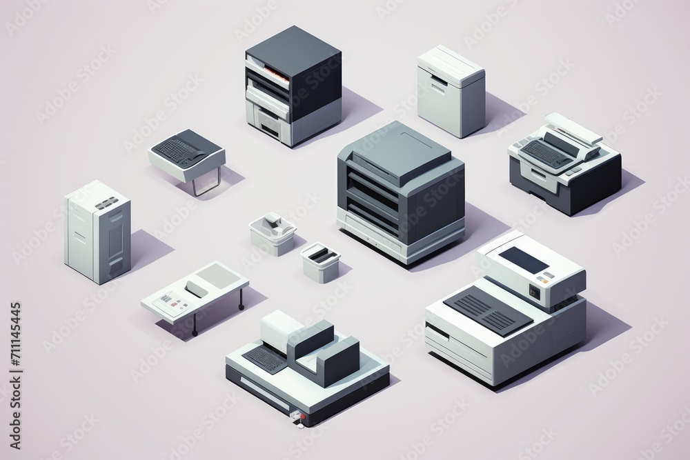Office photocopier icon in 3D style Office photocopier icon in 3D style
