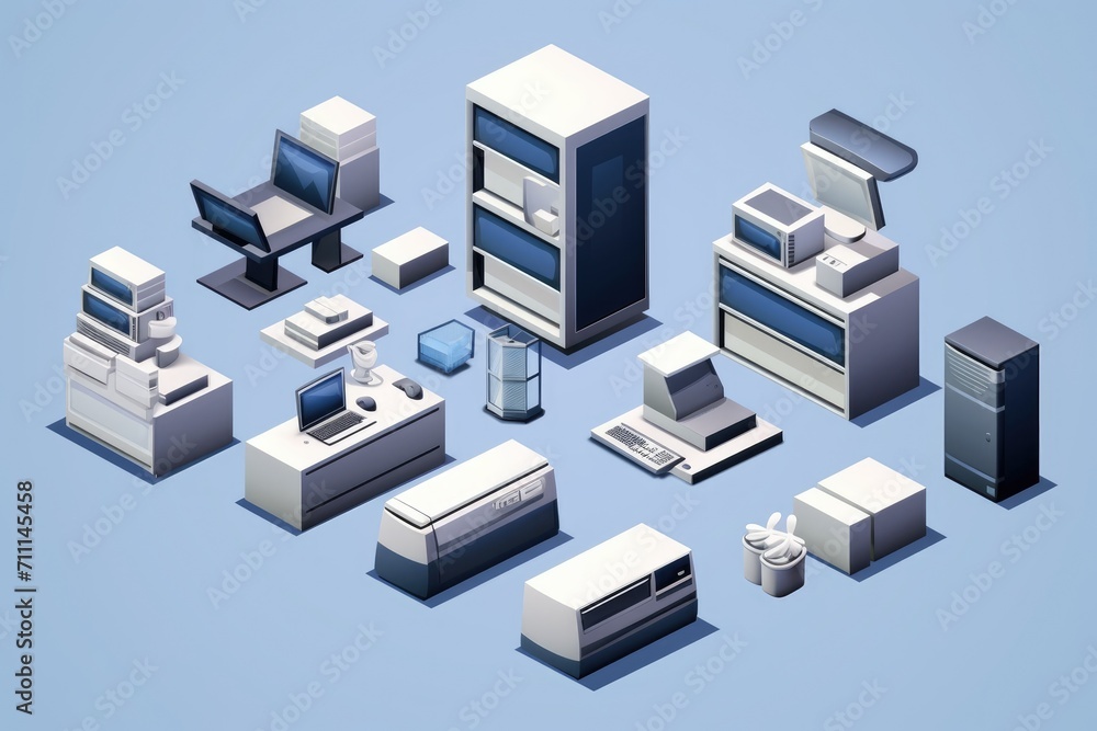 Office photocopier icon in 3D style Office photocopier icon in 3D style