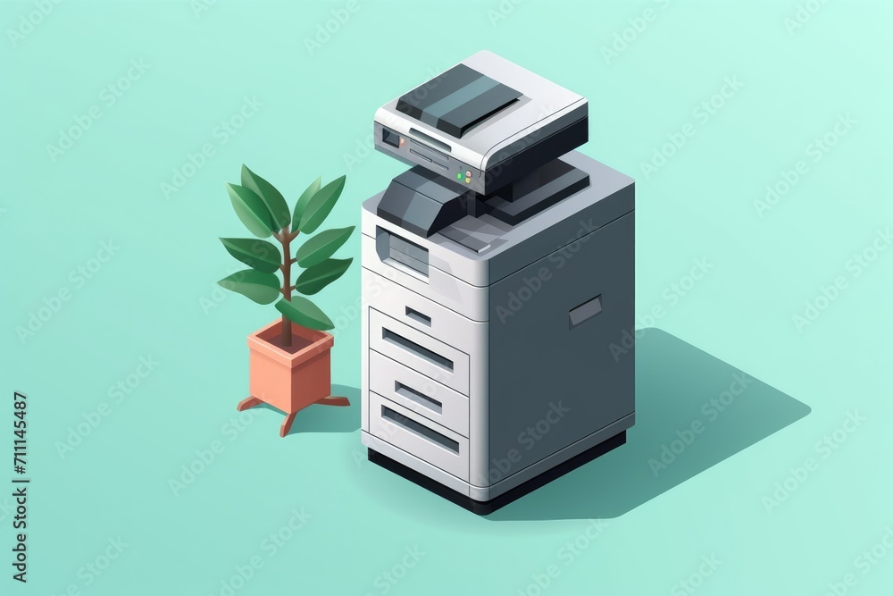 Office photocopier icon in 3D style Office photocopier icon in 3D style