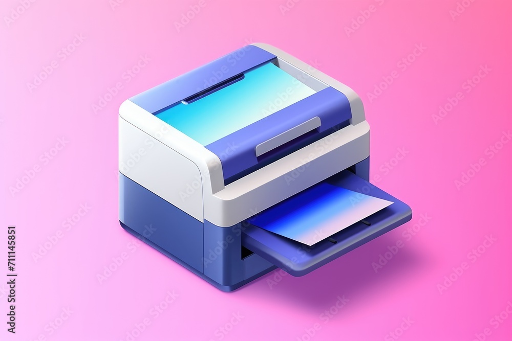 Office photocopier icon in 3D style Office photocopier icon in 3D style