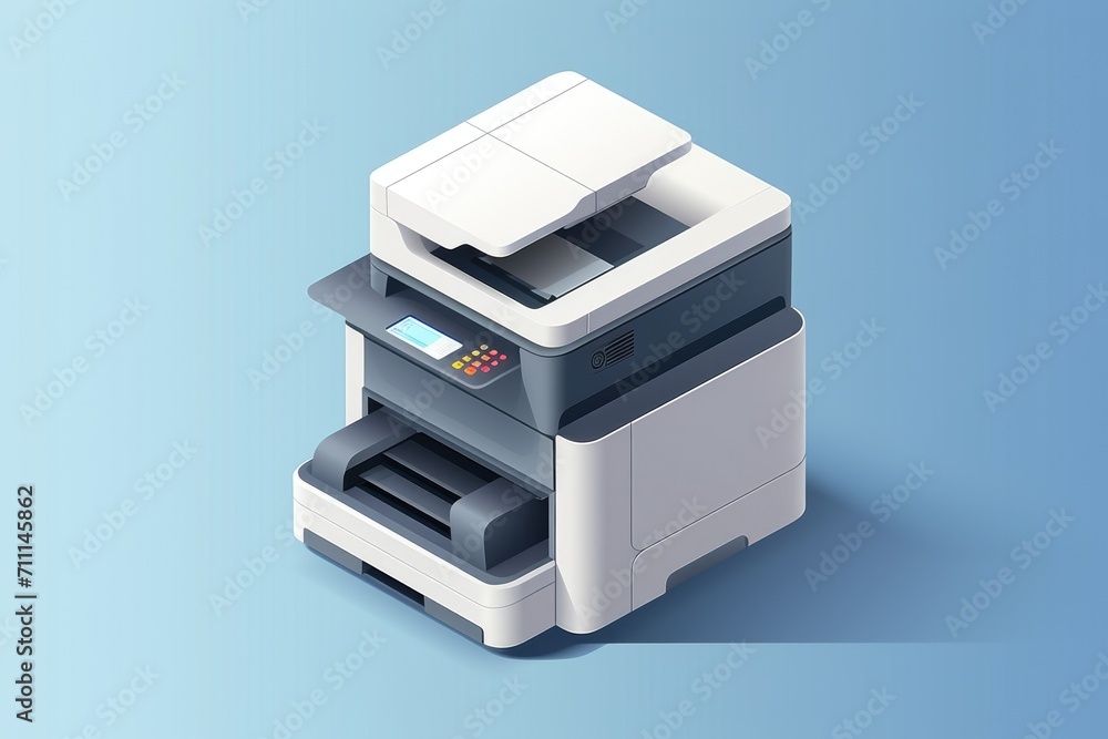 Office photocopier icon in 3D style Office photocopier icon in 3D style