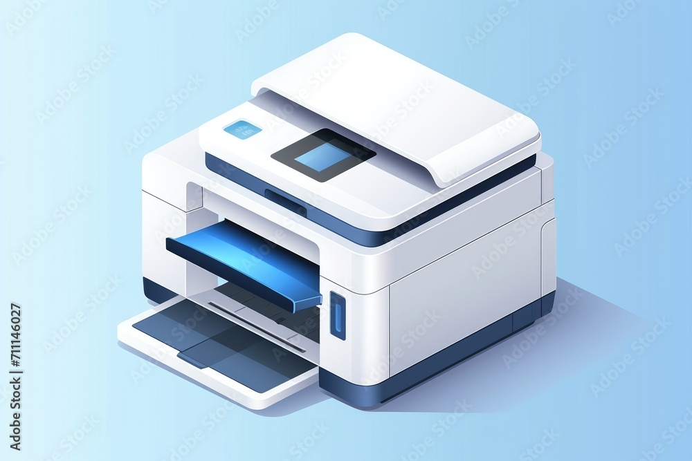 Office photocopier icon in 3D style Office photocopier icon in 3D style