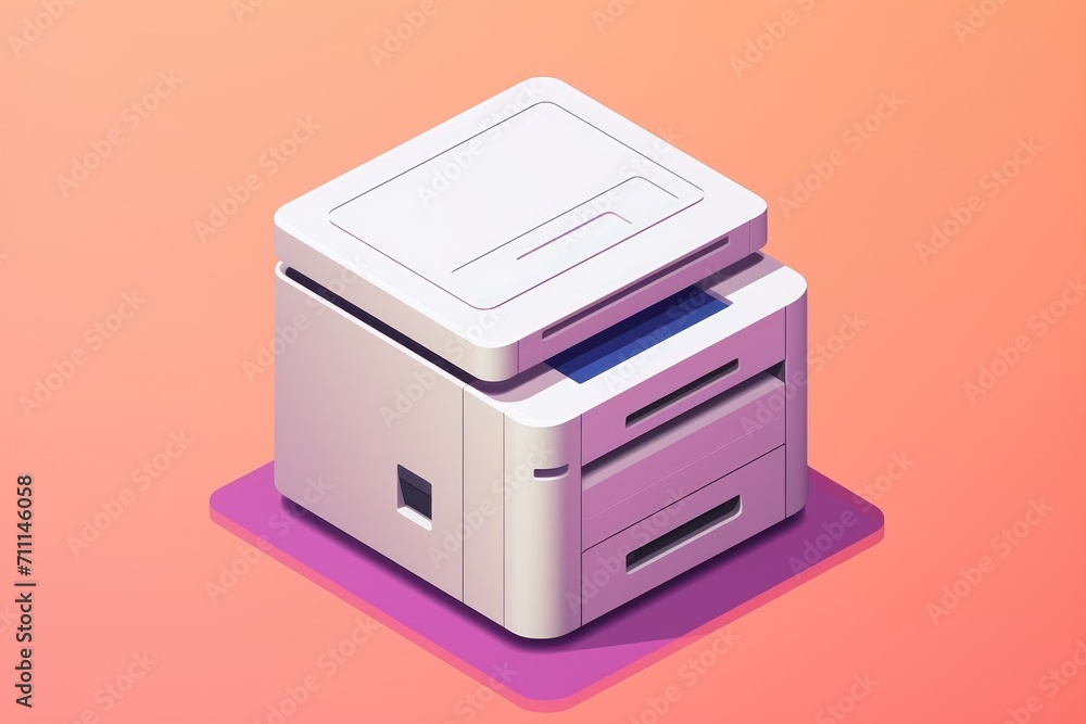 Office photocopier icon in 3D style Office photocopier icon in 3D style