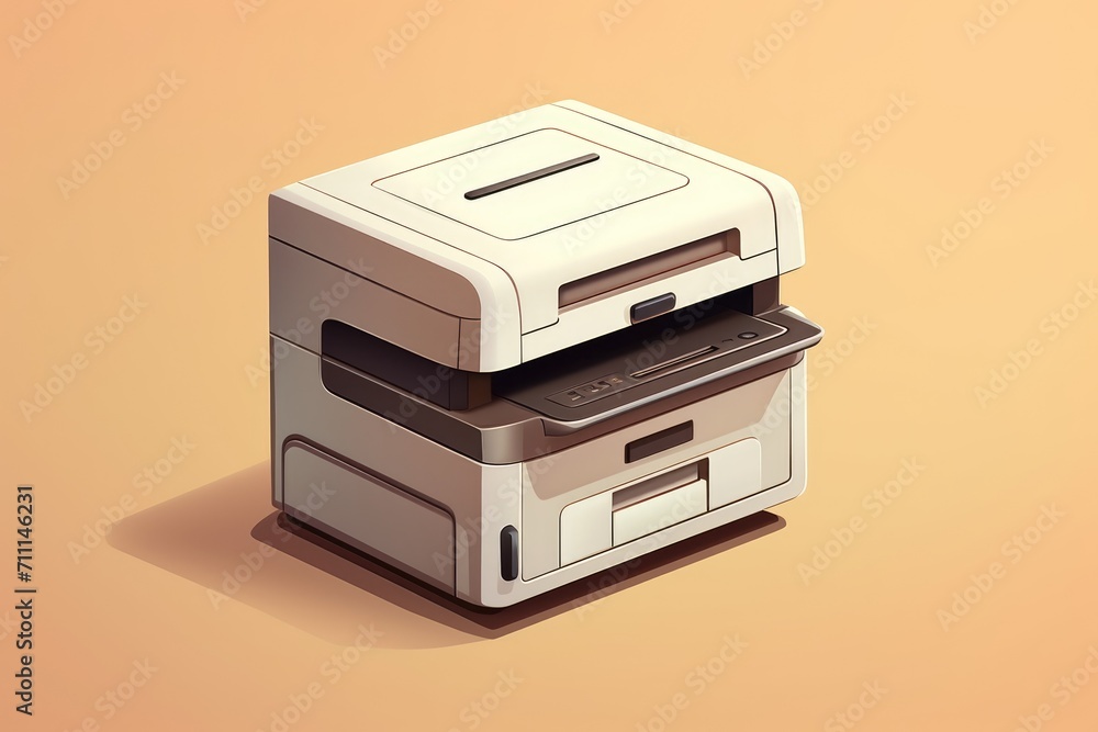 Office photocopier icon in 3D style Office photocopier icon in 3D style