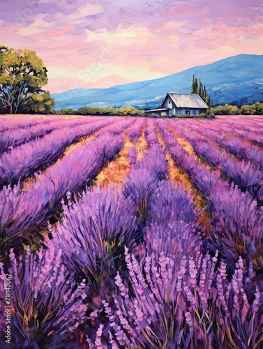 Provence Lavender Art: Celebrating French Beauty with Artful Field Painting Decor and Wall Art © Michael