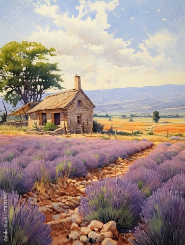 Provence Lavender Art: Vintage Landscape Inspirations for Country Homes Wall Art
