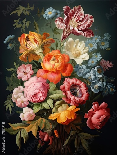 Wallpaper Mural Retro Vintage Floral Designs: Crafted Field Painting Delights in Landscape Torontodigital.ca