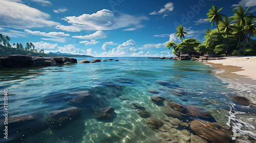 Tropical beach landscape backgrounds 