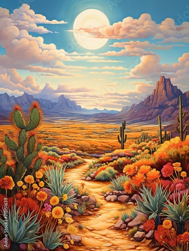 Wildflower Fields: Vintage Paintings of Southwestern Desert Landscapes