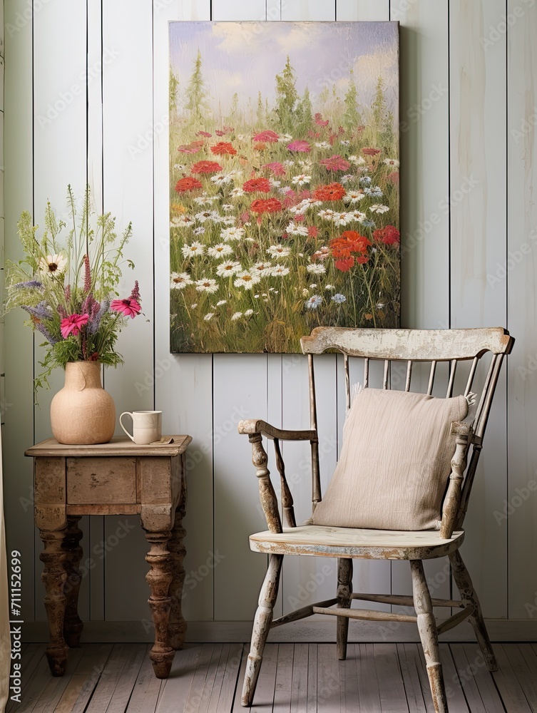 Timeless Impressionist Collections: Rustic Wildflower Landscapes in Vintage Style