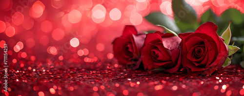 Valentine s day images red roses on red background