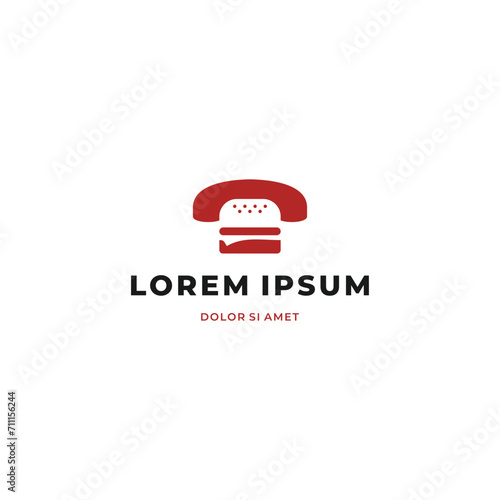 Free Download Hamburger call logo simple design, Hamburger delivery logo concept. - GFXLoad