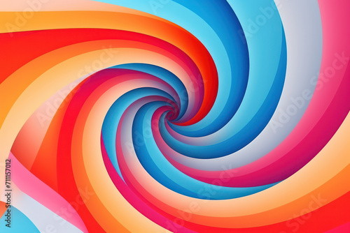 Colorful Spiral Swirl  Abstract Wallpaper Design with Swirling Vortex Decoration.