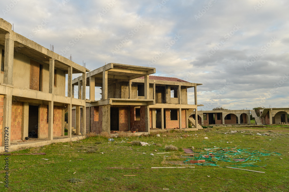 Fototapeta premium construction of residential villas near the Mediterranean Sea 2