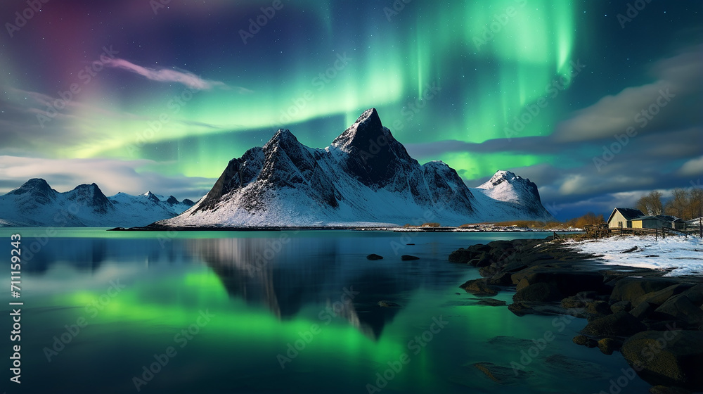Aurora Borealis lofoten island norway northern light Aurora Borealis lofoten island norway northern light