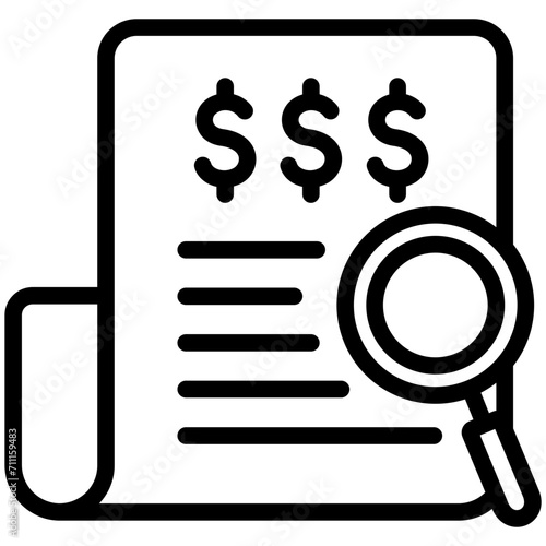 Budget Tracking black outline icon, related to financial strategy.