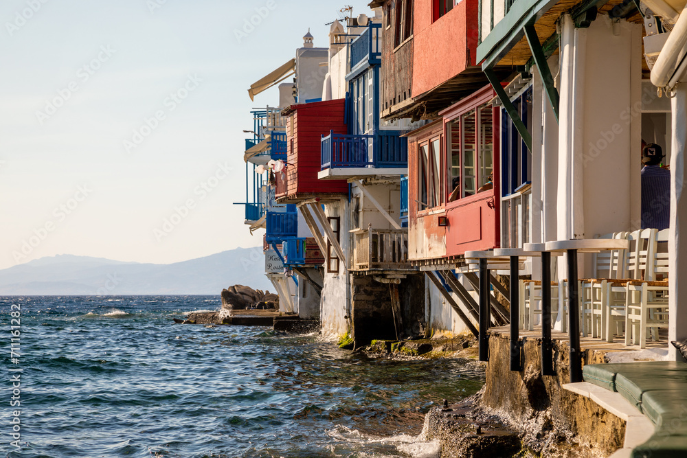 Little Venice neighborhood of Mykonos island, Greece
