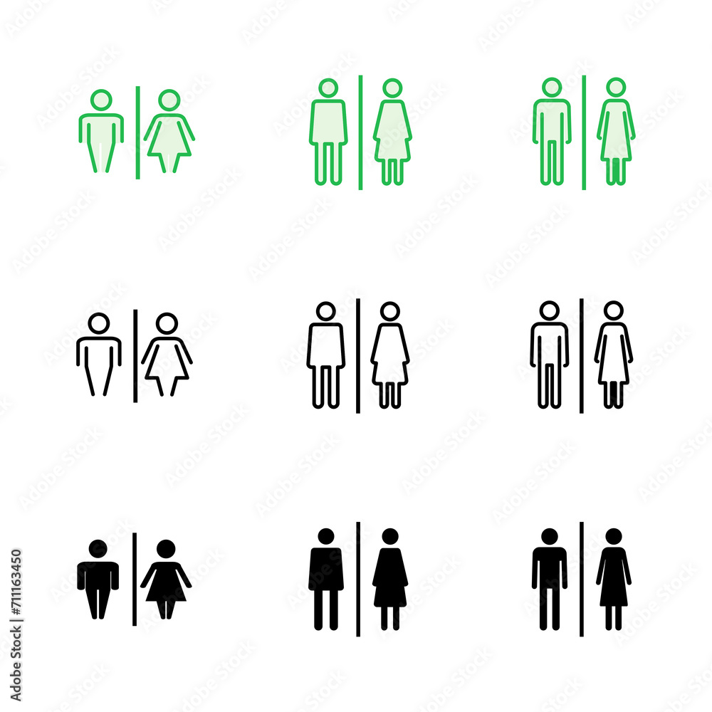 Toilet icon set. restrooms icon vector. bathroom sign. wc, lavatory Toilet icon set. restrooms icon vector. bathroom sign. wc, lavatory