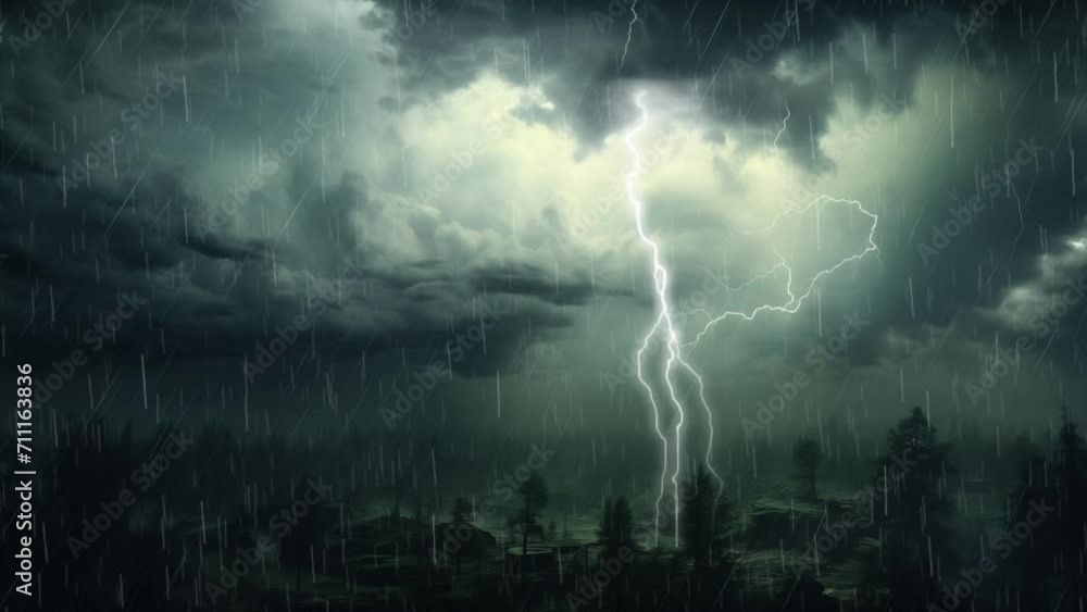 Rainy sky with dark clouds. seamless looping overlay 4k virtual video ...