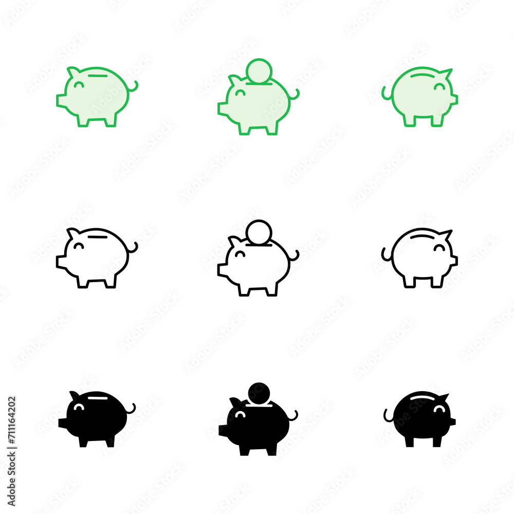 Piggy bank icon vector. piggy money icon