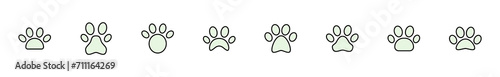 Paw icon set. paw print icon vector. dog or cat paw