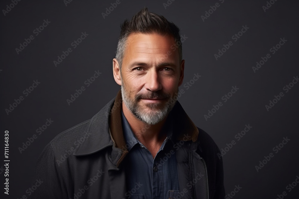 Portrait of a handsome middle-aged man with a beard.