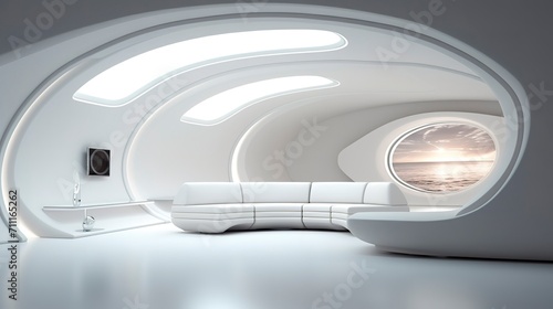 interior design for futuristic modern illustration