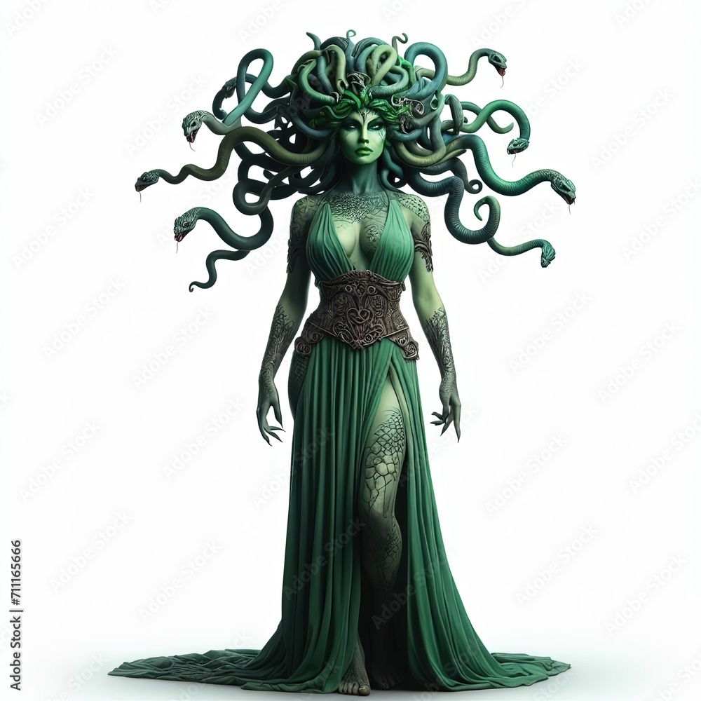 Medusa Hair Snake Isolated on white Medusa Hair Snake Isolated on white