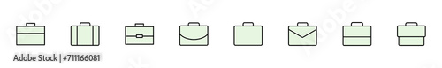 Briefcase icon set. suitcase icon. luggage symbol.