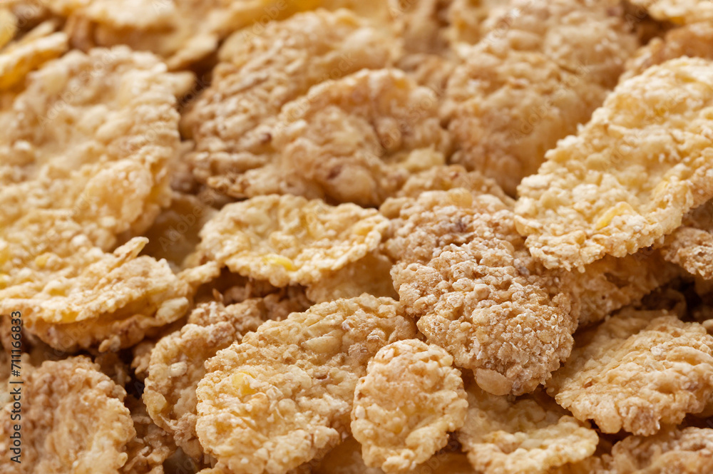 Close up whole grain cereal with breakfast,