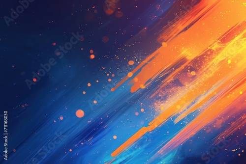 Blue and orange twitch overlay abstract background. Generative AI.