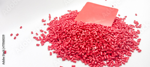 Polymer masterbatch granules isolated on a white background for industrial plastic product catalog profile photo designs