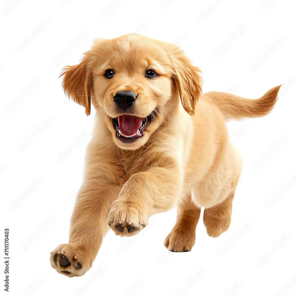 Energetic Puppy With Open Mouth in Full Sprint Energetic Puppy With Open Mouth in Full Sprint
