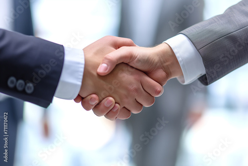 business people shaking hands in the office