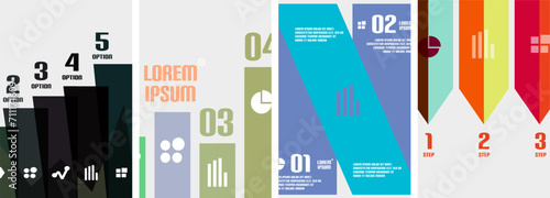 Set of line infographic backgrounds. Vector illustration For Wallpaper, Banner, Background, Card, Book Illustration, landing page