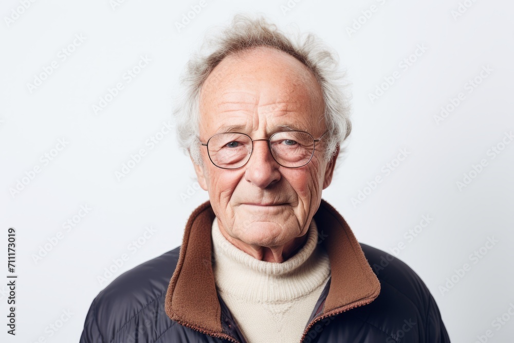 Portrait of a senior man with glasses on a white background. Portrait of a senior man with glasses on a white background.