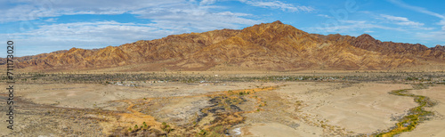 Panoramic view of Salt Creek hot springs near the Salton Sea