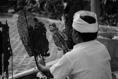 Shadow puppet performance in Bali