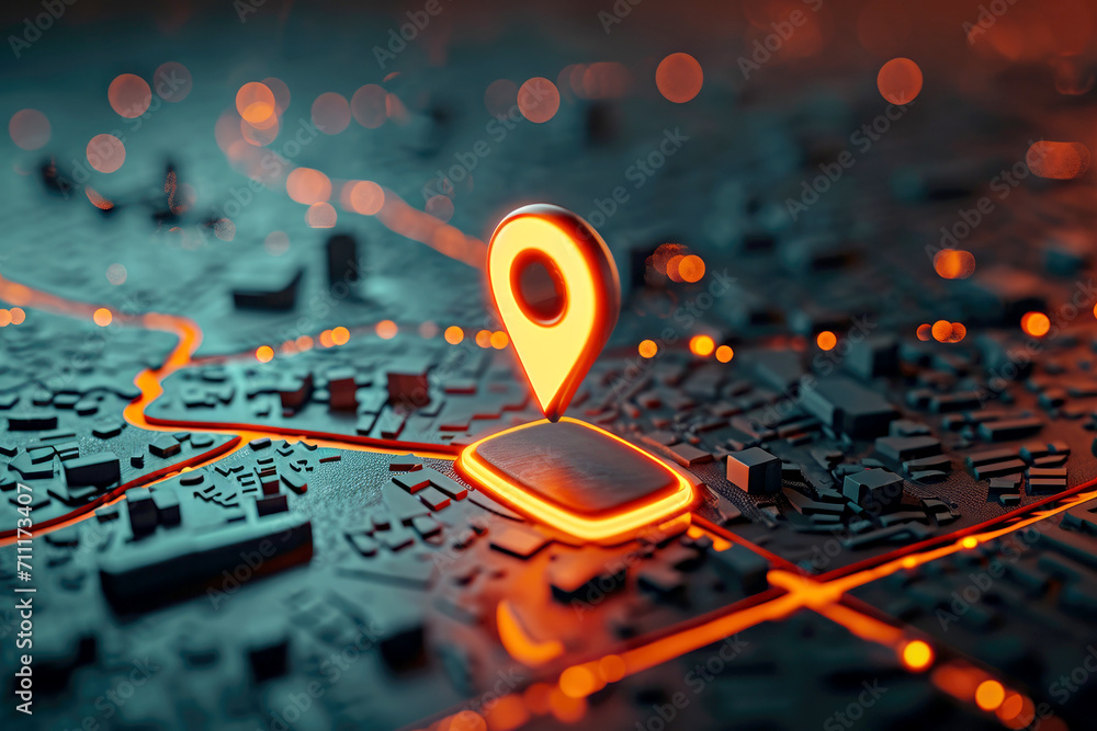 pin location icon for navigation or map, Generative Ai pin location icon for navigation or map, Generative Ai