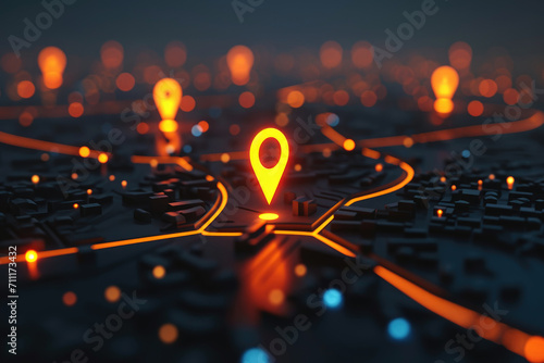 pin location icon for navigation or map, Generative Ai Fototapeta