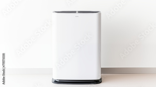 photograph  white air purifier on white background  photo