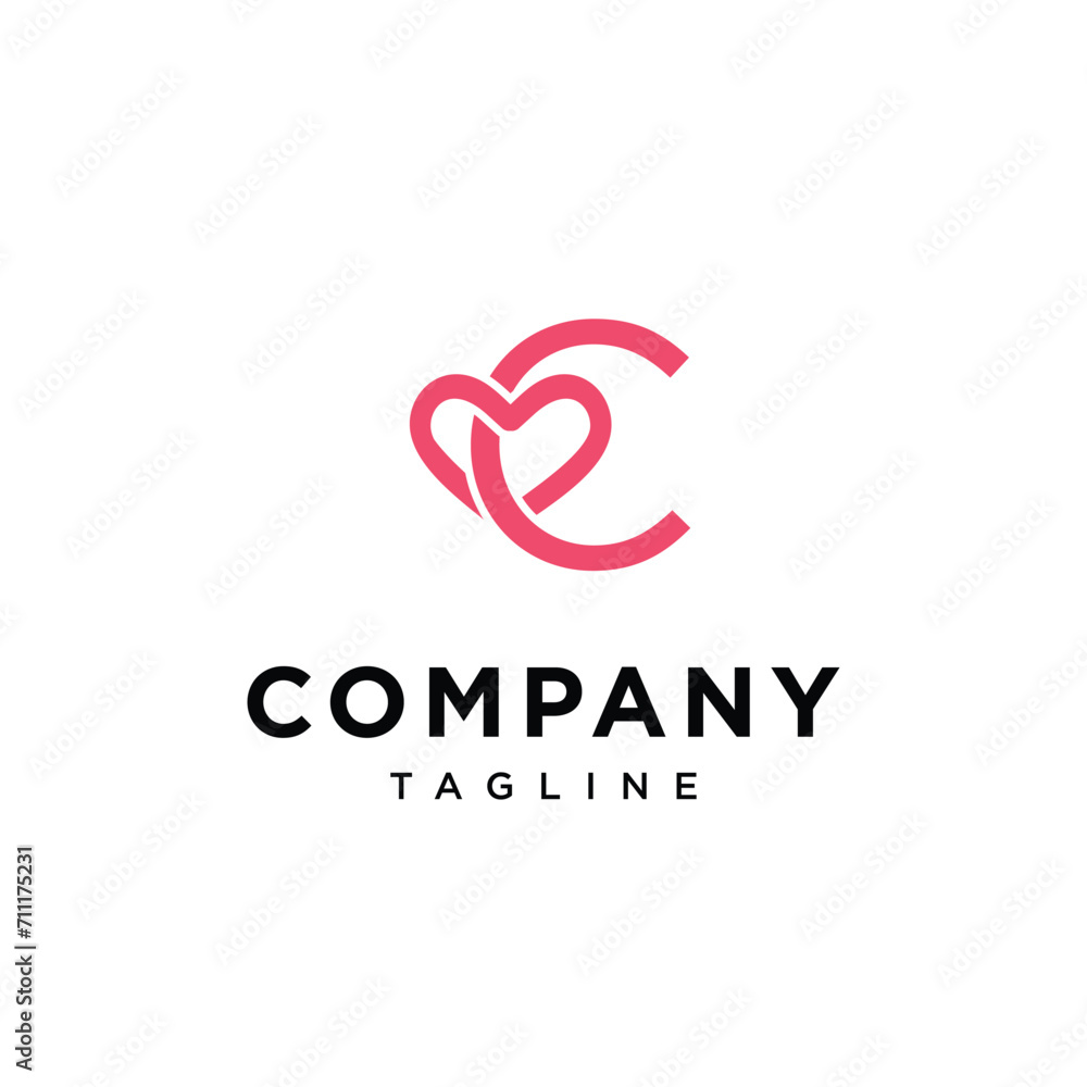 Letter C Love Valentine Logo icon vector template.eps Letter C Love Valentine Logo icon vector template.eps