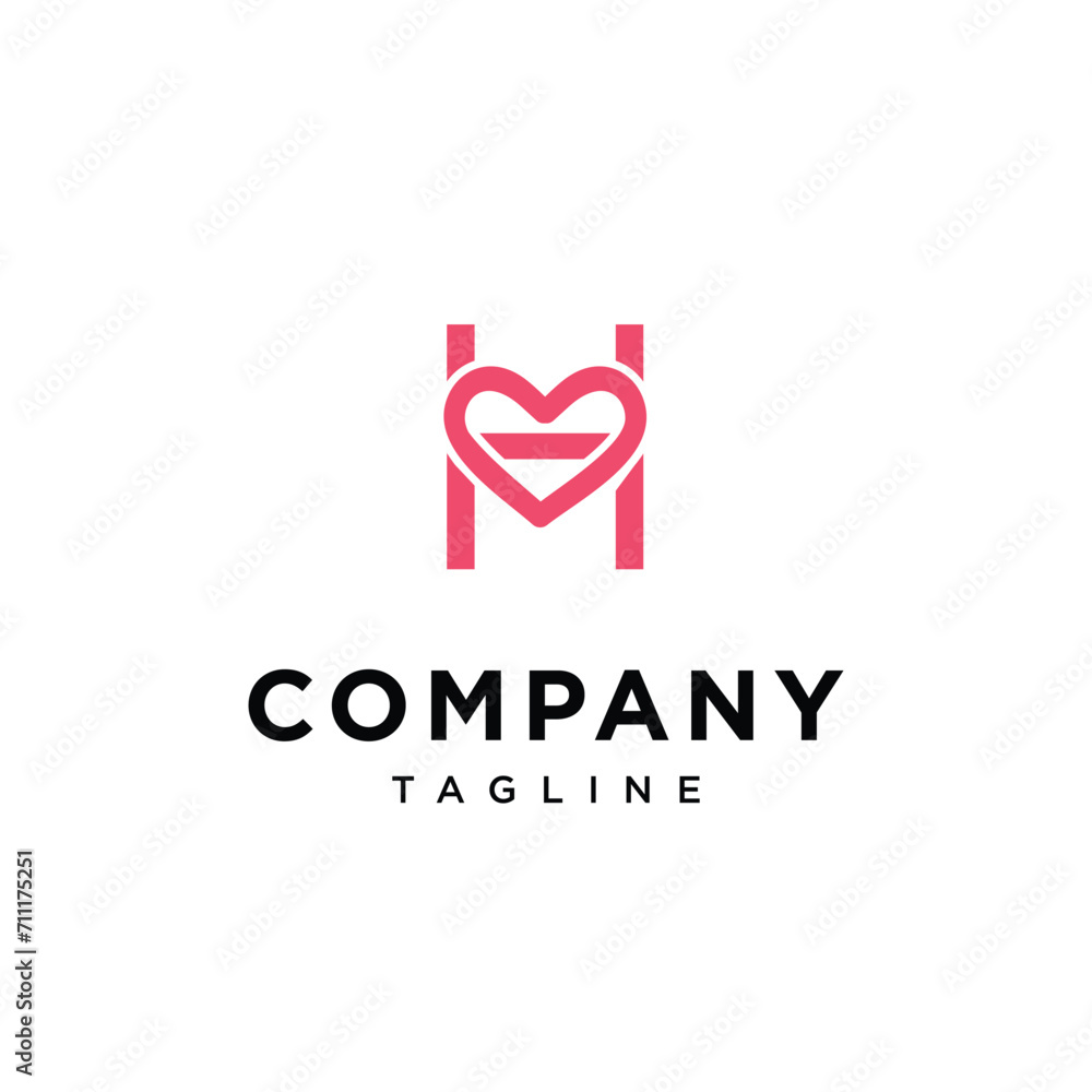 Letter H Love Valentine Logo icon vector template.eps Letter H Love Valentine Logo icon vector template.eps