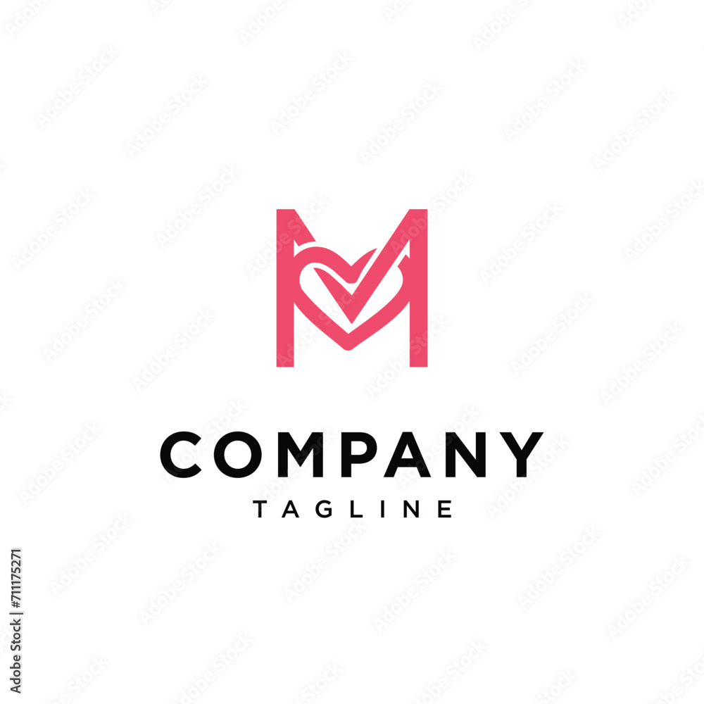 Letter M Love Valentine Logo icon vector template.eps Letter M Love Valentine Logo icon vector template.eps
