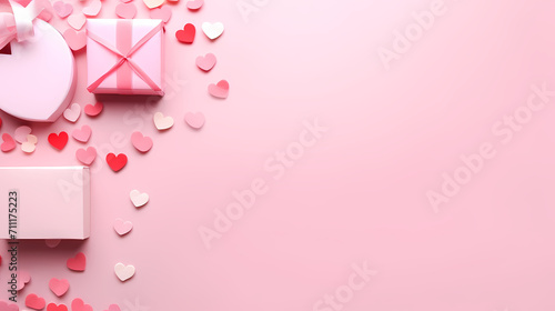 Romantic heart-shaped Valentine's Day background, symbolizing Valentine's Day, wedding, love © Derby