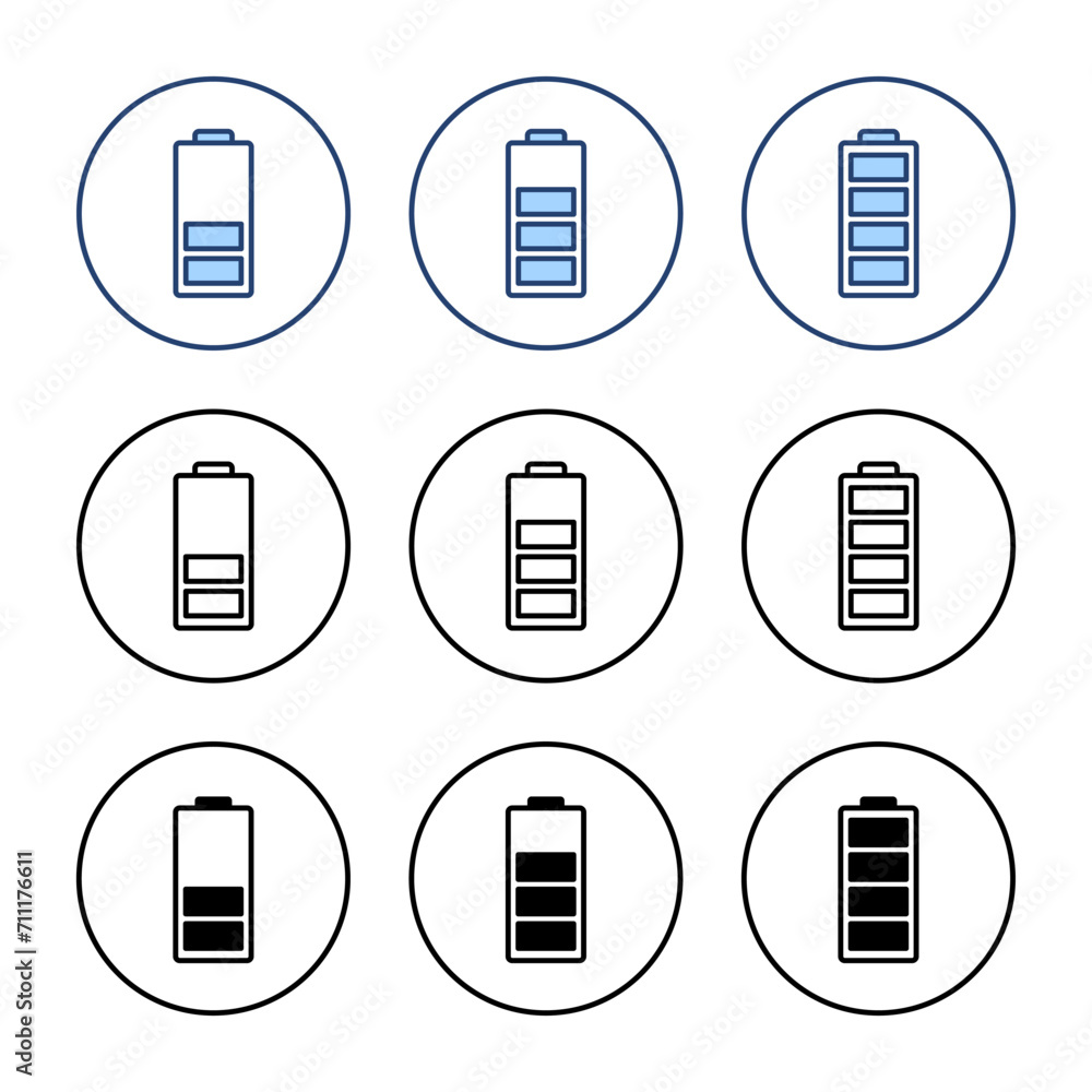 Battery icon vector. battery Charging sign. battery charge level Battery icon vector. battery Charging sign. battery charge level