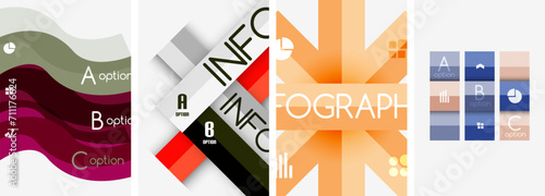 Set of infographic lines poster backgrounds. Vector illustration For Wallpaper, Banner, Background, Card, Book Illustration, landing page